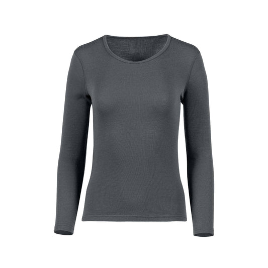 menique - Maglia a Maniche Lunghe in Lana Merino di Peso Medio per Donna Nera: Grigio perfetto / M