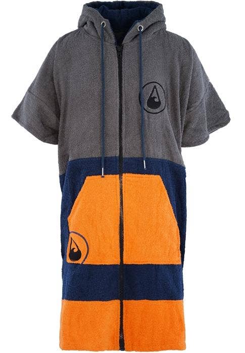 WAVE HAWAII - Poncho con zip WAVE HAWAII in cotone 100% certificato Öko Tex, taglia L