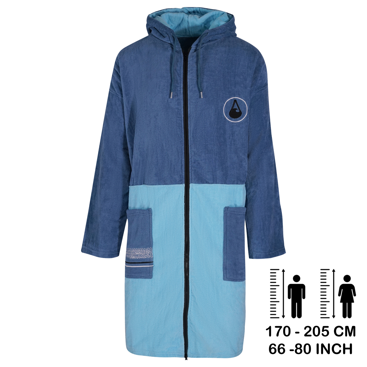 WAVE HAWAII - Poncho con zip Bleys WAVE HAWAII in spugna di cotone