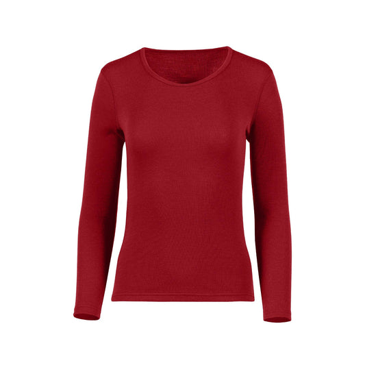 menique - Maglia a Maniche Lunghe in Lana Merino di Peso Medio per Donna Nera: Ciliegio reale / L