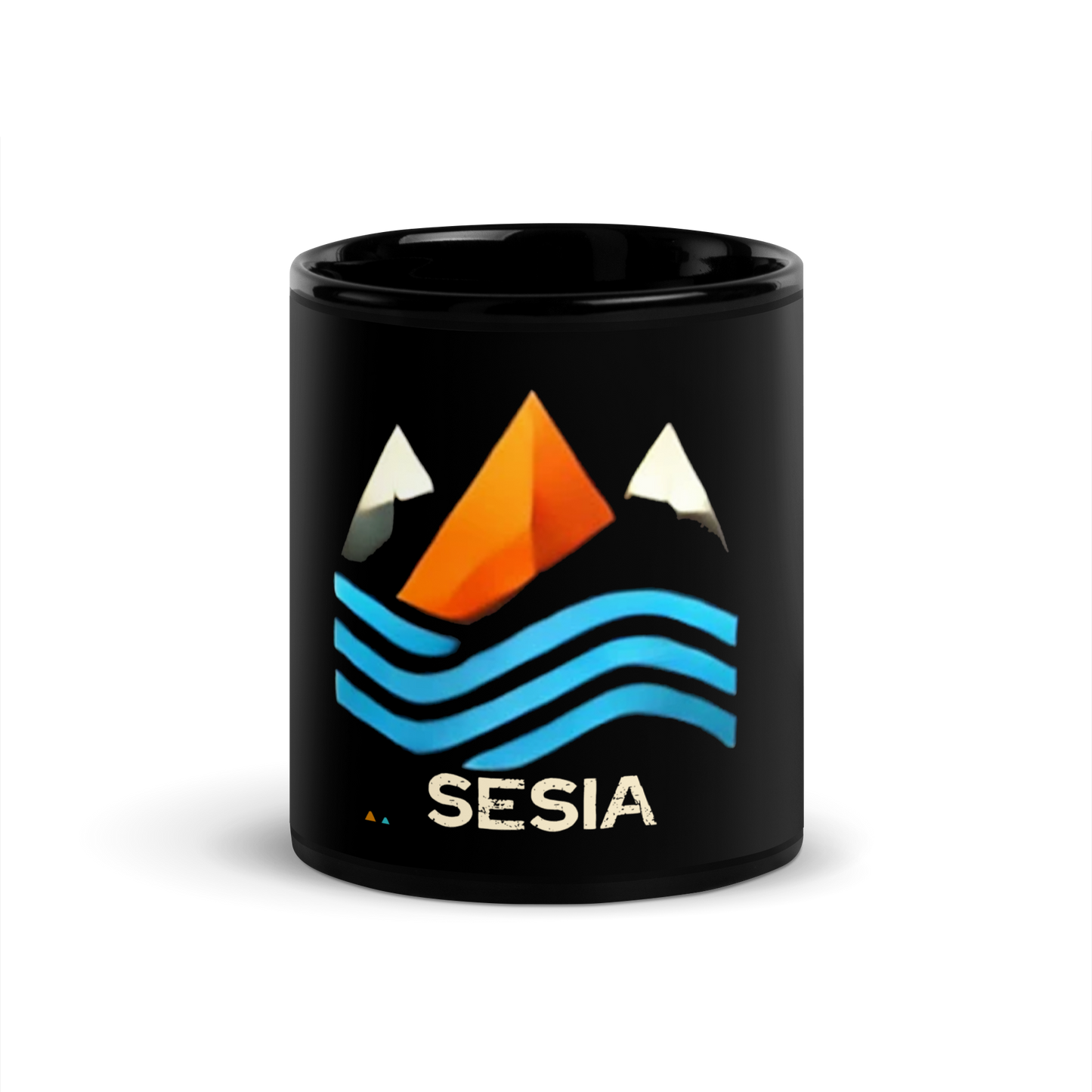 SESIA Black Glossy Mug