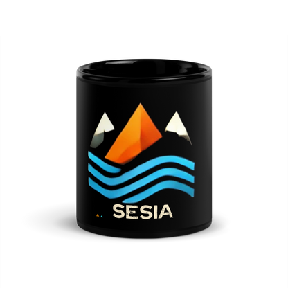 SESIA Black Glossy Mug