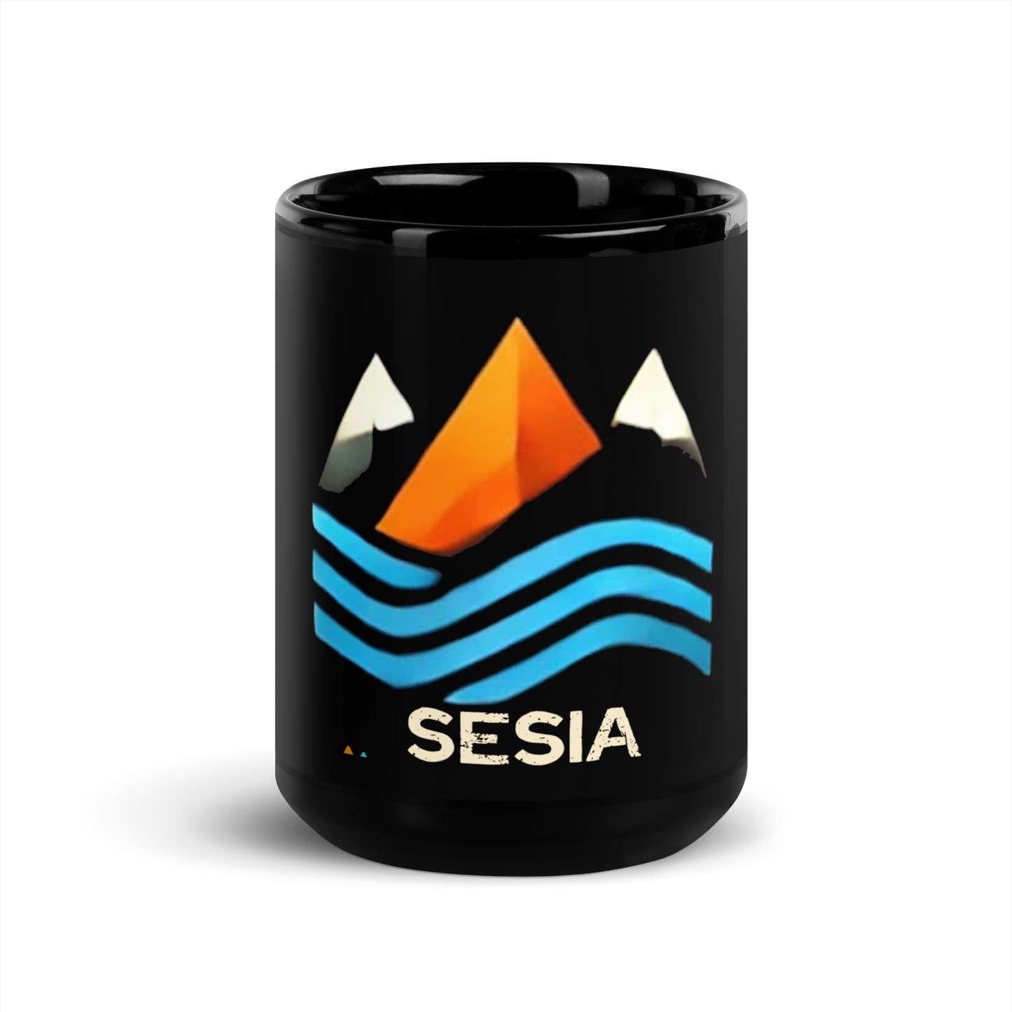 SESIA Black Glossy Mug