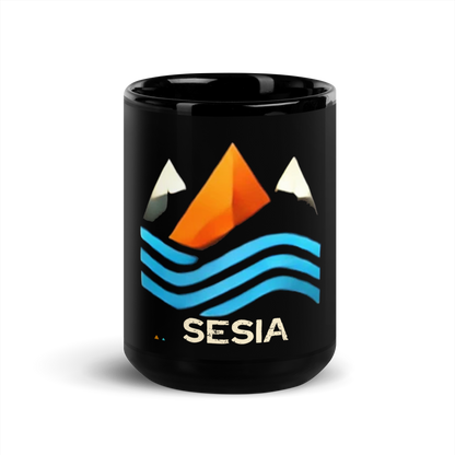 SESIA Black Glossy Mug